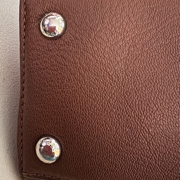 Michael Kors Brown Leather Satchel with Striped Scarf NWOT - Picture 12 of 13